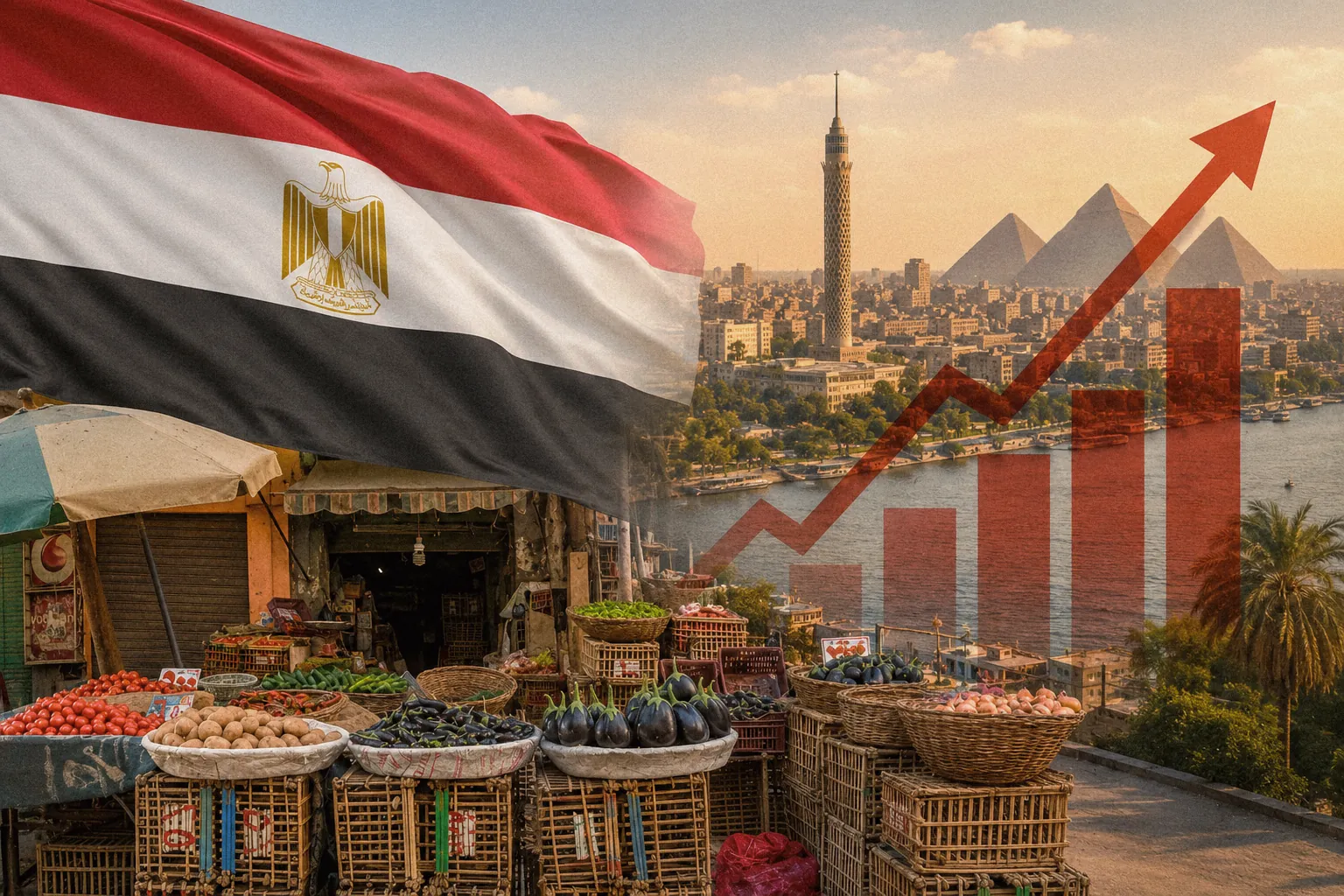 Egypt’s Urban Inflation Accelerates to 14.9% in July as Price Pressures Persist Illustration accompanying Egypt's urban inflation report