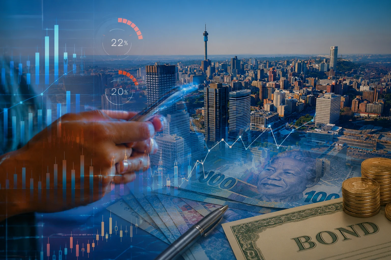 Offshore Investors Sell South African Stocks, Buy Bonds Illustration of offshore investment in South African markets