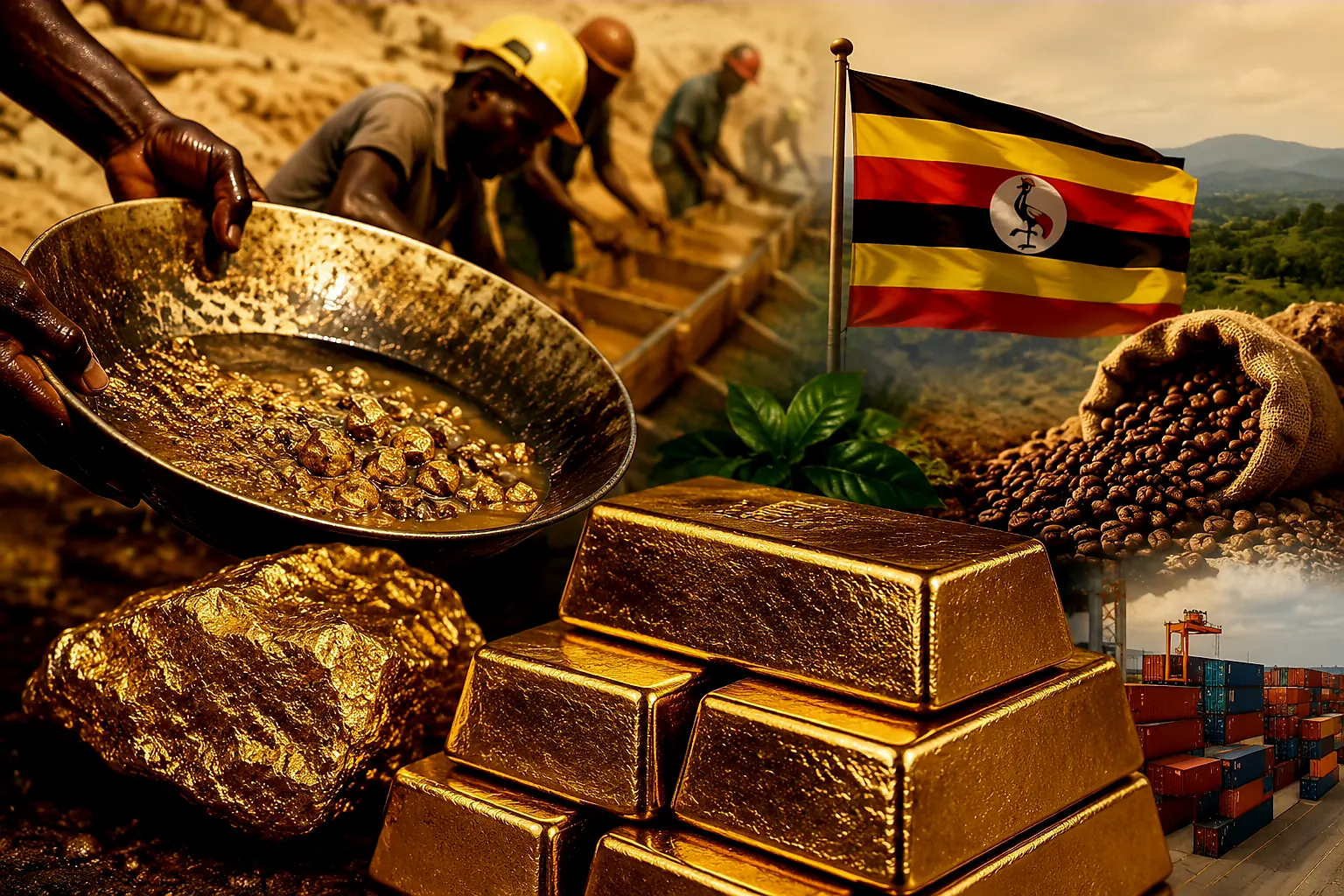 Ugandan export cargo representing rising trade earnings