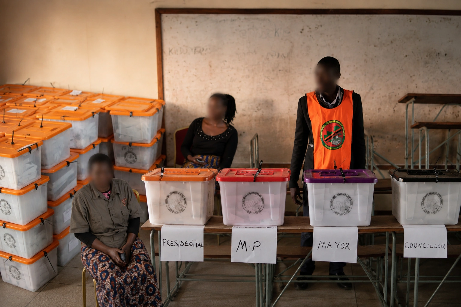Zambia Votes as Hichilema Seeks Second Term Amid Cost-of-Living Concerns Zambian voters casting ballots at a polling station